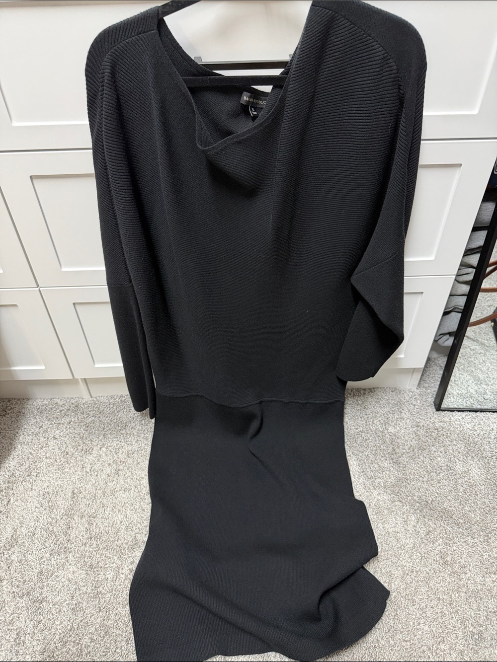 Banana Republic Black Women's Knit Dress - Classic Ribbed Design